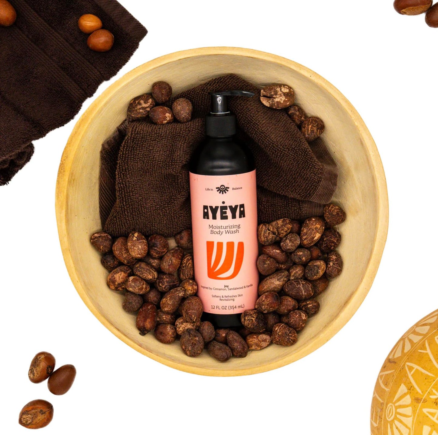 Ayeya Moisturizing Body Lotion - Joy - Cinnamon, Sandalwood & Vanilla Scent - Balancing Daily Lotion with Moringa Oil for Dry or Oily Skin - 12 Fl Oz Beauty & Personal Care Ayeya