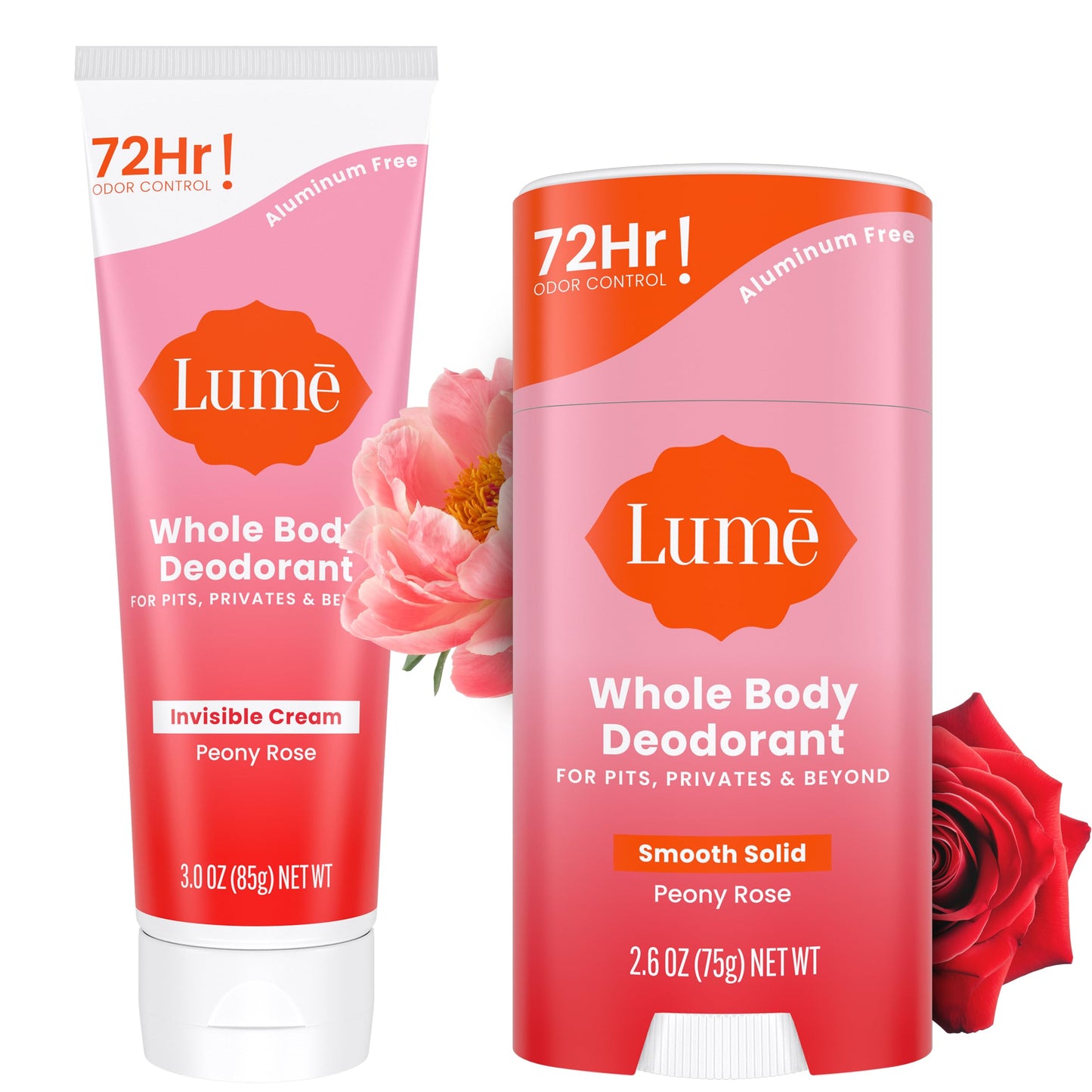 Lume Whole Body Deodorant - Invisible Cream and Solid - 72 Hour Odor Control - Aluminum Free, Baking Soda Free, Skin Safe - 3.0 Ounce Cream and 2.6 Beauty and Personal Care Lume