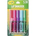 Lip Smacker Crayola Liquid Lip Gloss 5 Party Pack, 0.45 Fl. Oz, Firefly Red Punch, Wild Strawberry, Plumsicle, Aquamarine Magic, Green Jelly Bean Beauty & Personal Care Lip Smacker