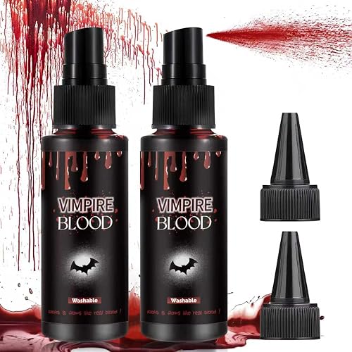 Halloween Fake Blood Spray, Washable Fake Blood Makeup Kit, Halloween Realistic Fake Blood, Perfect for Vampire Makeup, Clown & Sfx & Cosplay & Zombie Beauty & Personal Care VPCRT6
