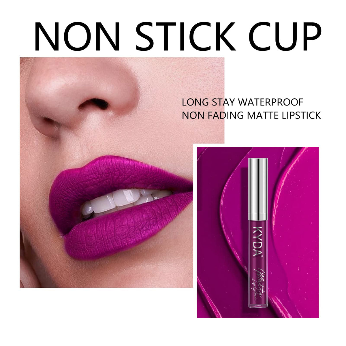 KYDA 10 Colors Lipstick Set, 5 Matte Velvet & 5 Shimmer Metallic Lips Color, Non-Stick Cup Long Wear Lip Glaze, High Pigmented Lipstick Cosmetic Gift Beauty & Personal Care KYDA