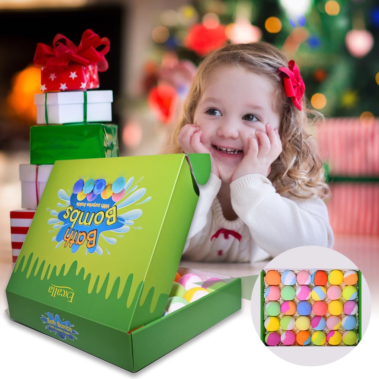 Bath Bombs for Kids with Toys Inside for Girls Boys - 30 Pack Bath Bombs Gift Set with Surprise, Kids Safe Bubble Bath Fizzy Balls Halloween… Beauty & Personal Care Excalla