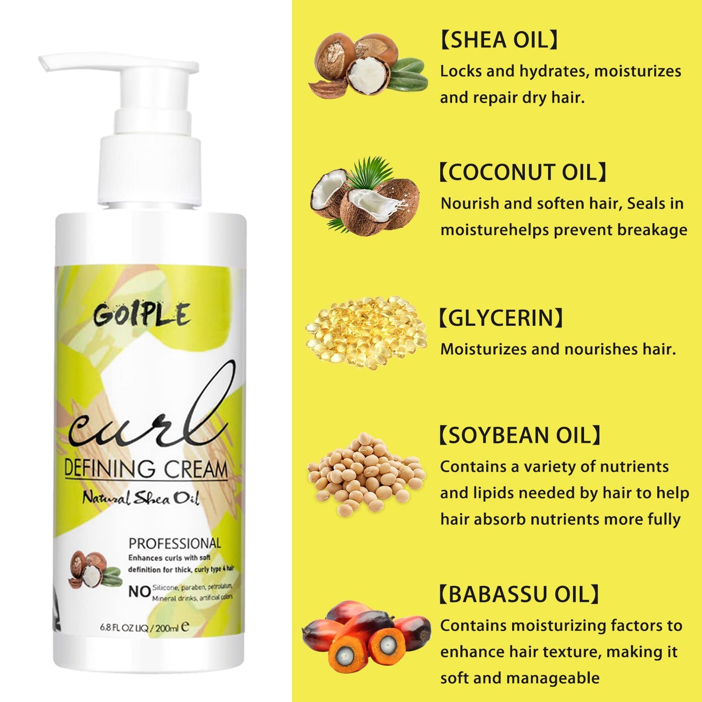 Curl Defining Cream - Curling Perfection for Wavy Hair, Anti-Frizz Hair Smoothing Cream to Define All Natural Curl Types and Textures with 9 Row Brush Beauty & Personal Care WOZUTUNT