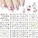 Cute Kawaii Cat Cartoon Nail Stickers Self-Adhesive Nail Decals for Women Girls Kids Nail Art Stickers (12 Sheets) Beauty & Personal Care Emifunny