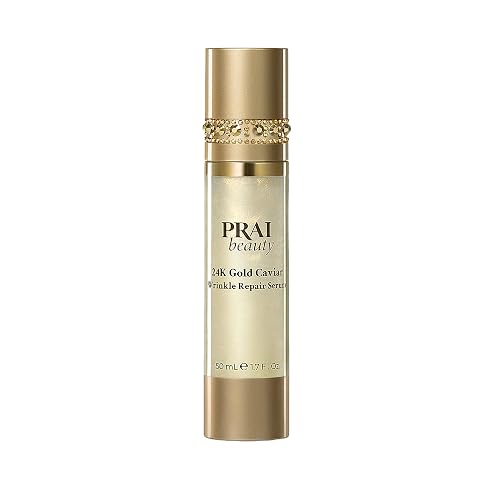 PRAI Beauty 24K Gold Caviar Wrinkle Repair Serum for Face | Anti-Aging Serum with Hyaluronic Acid to Plump and Fill In Wrinkles | Anti-Wrinkle Serum Beauty & Personal Care PRAI