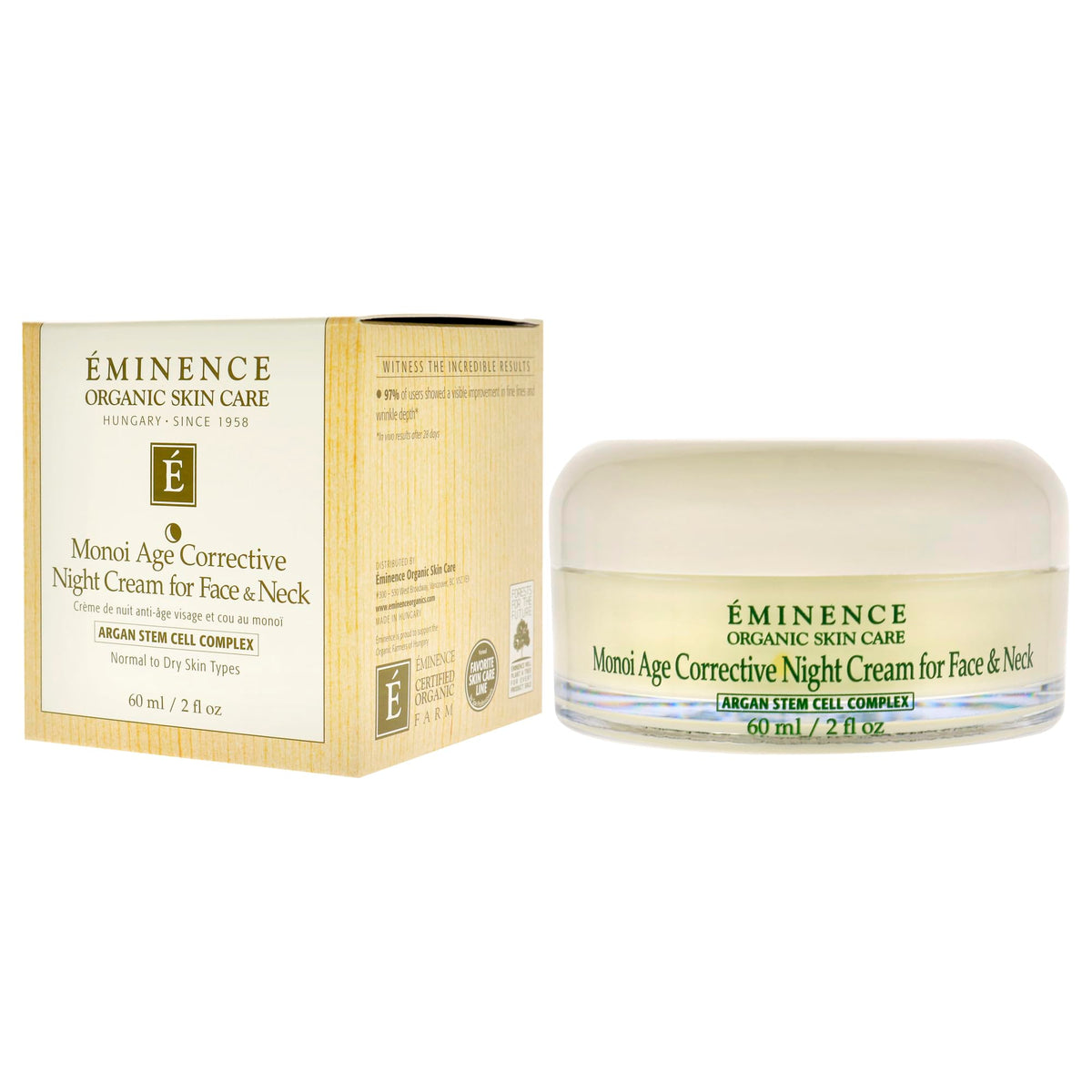 Eminence Monoi Age Corrective Night Cream for Face and Neck, 2 Ounce
