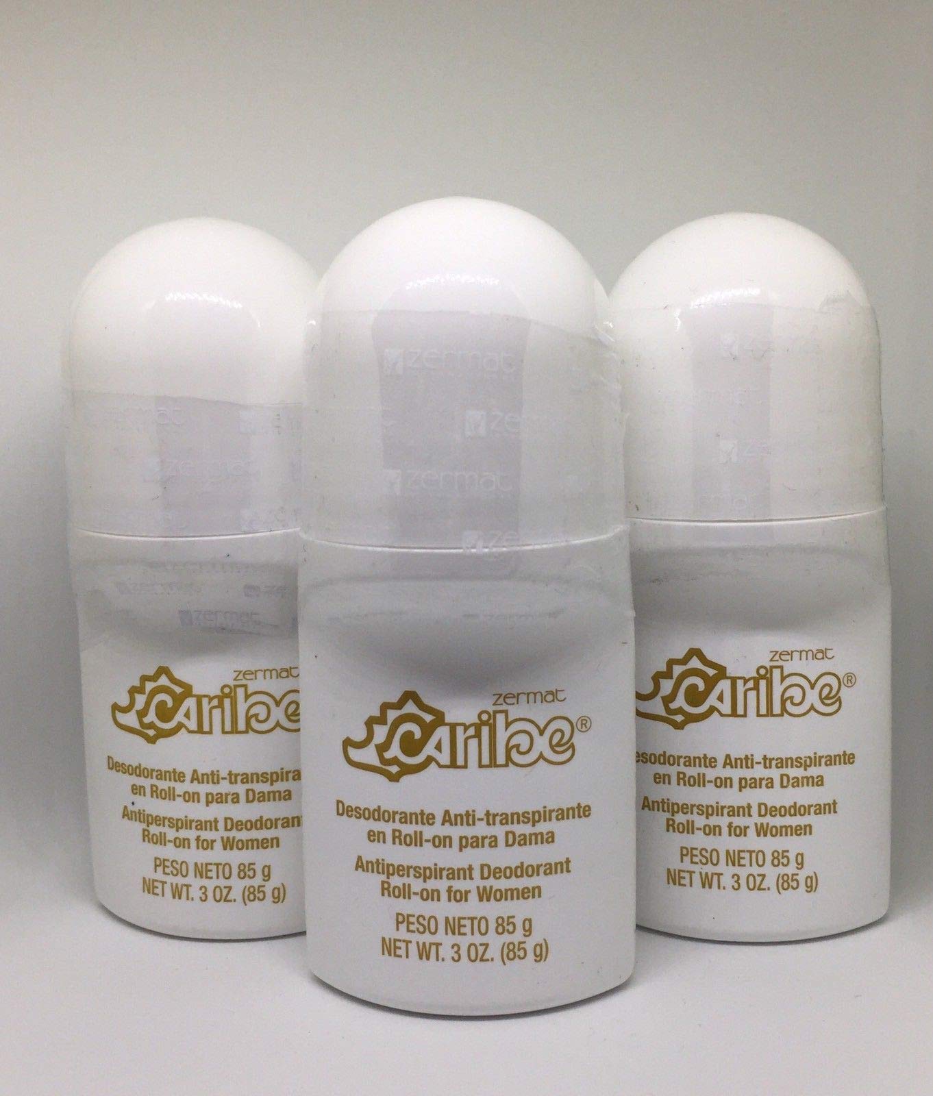 Zermat Perfumed Roll On Deodorant Caribe For Women Dama SET DE 3 Desodorantes Beauty and Personal Care Zermat