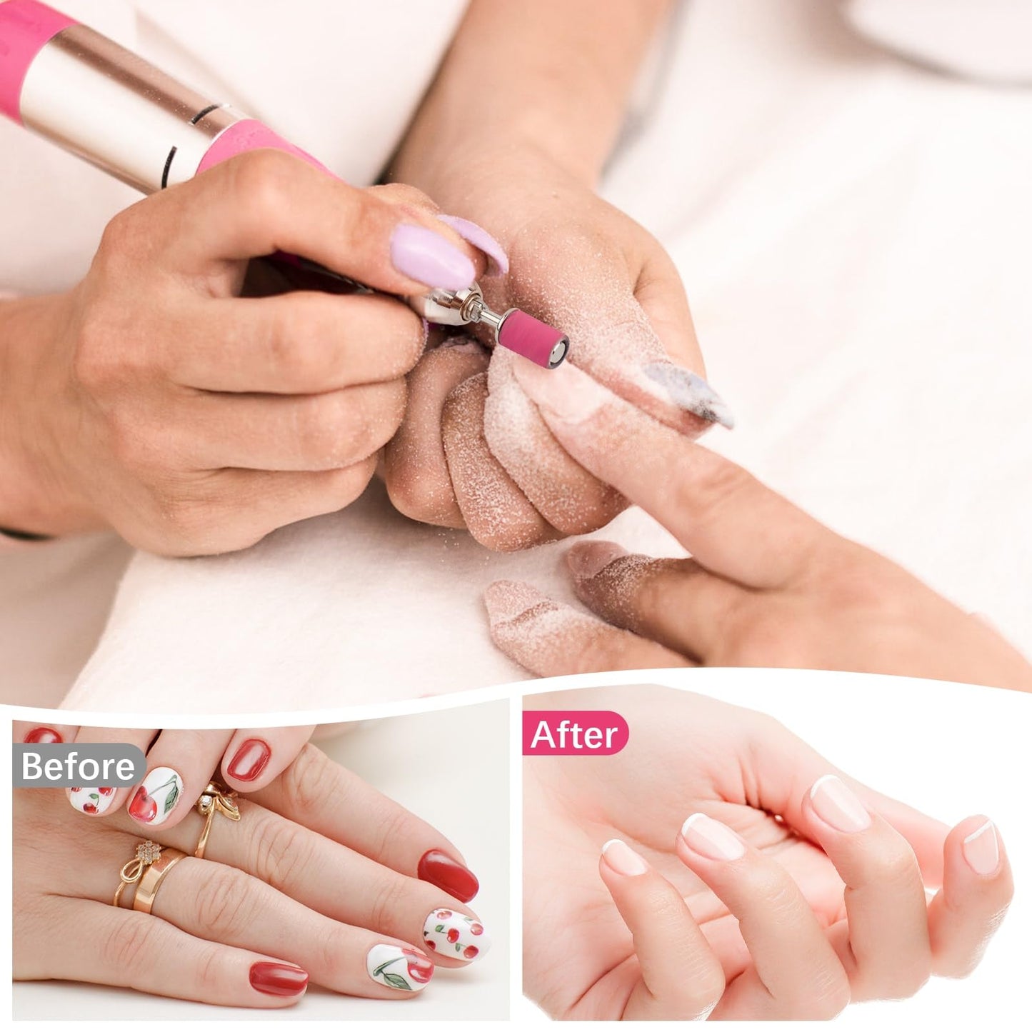 Rolybag Sanding Bands for Nail Drill 240 Grit Extreme Fine Nail Sanding Bands 200Pcs Pink Professional Sanding Bands and 2Pcs Nail Drill Bits Beauty & Personal Care Rolybag