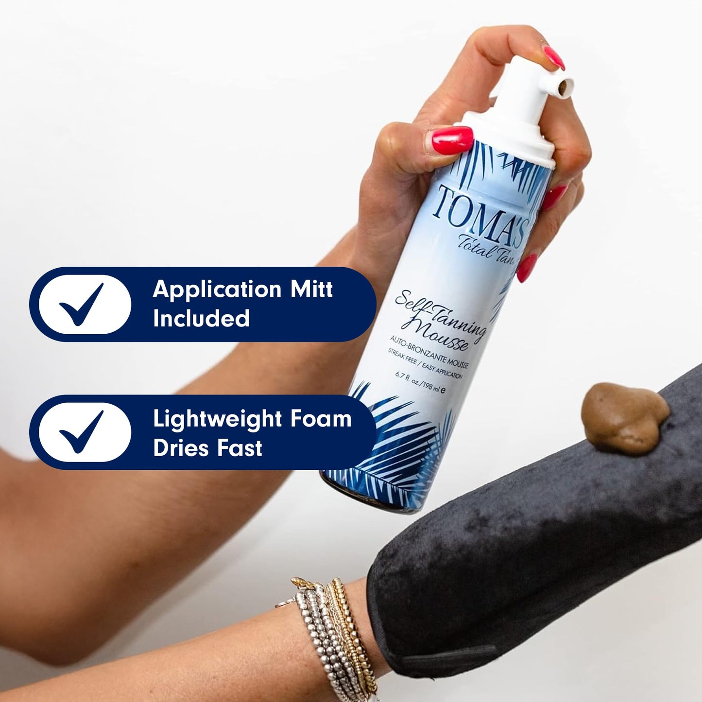Toma's Total Tan Mousse Instant Sunless Tanner - Whole Body Self-Tanning for Women & Men, Natural Looking Golden Bronze Color Streak-Free Application Beauty & Personal Care TOMAS TOTAL TAN