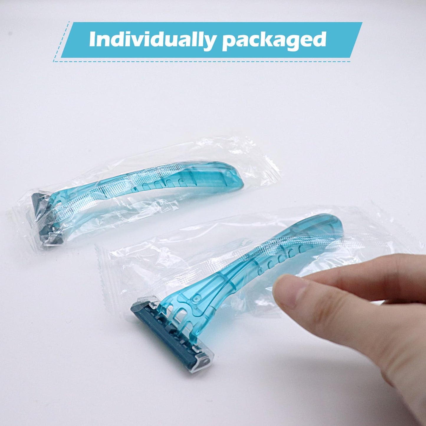 Twin Blade Disposable Razors,Stainless Steel Blade Individually Wrapped Razors Bulk,Manual Razors with Clear Safety Cap Beauty and Personal Care Ttarxug