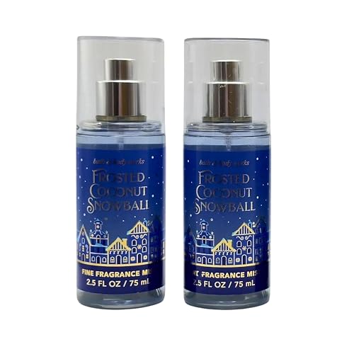 Bath & Body Works Mini Travel Size Fine Fragrance Mists, 2.5oz Each, Set of 2 (Frosted Coconut Snowball) Beauty & Personal Care Bath & Body Works