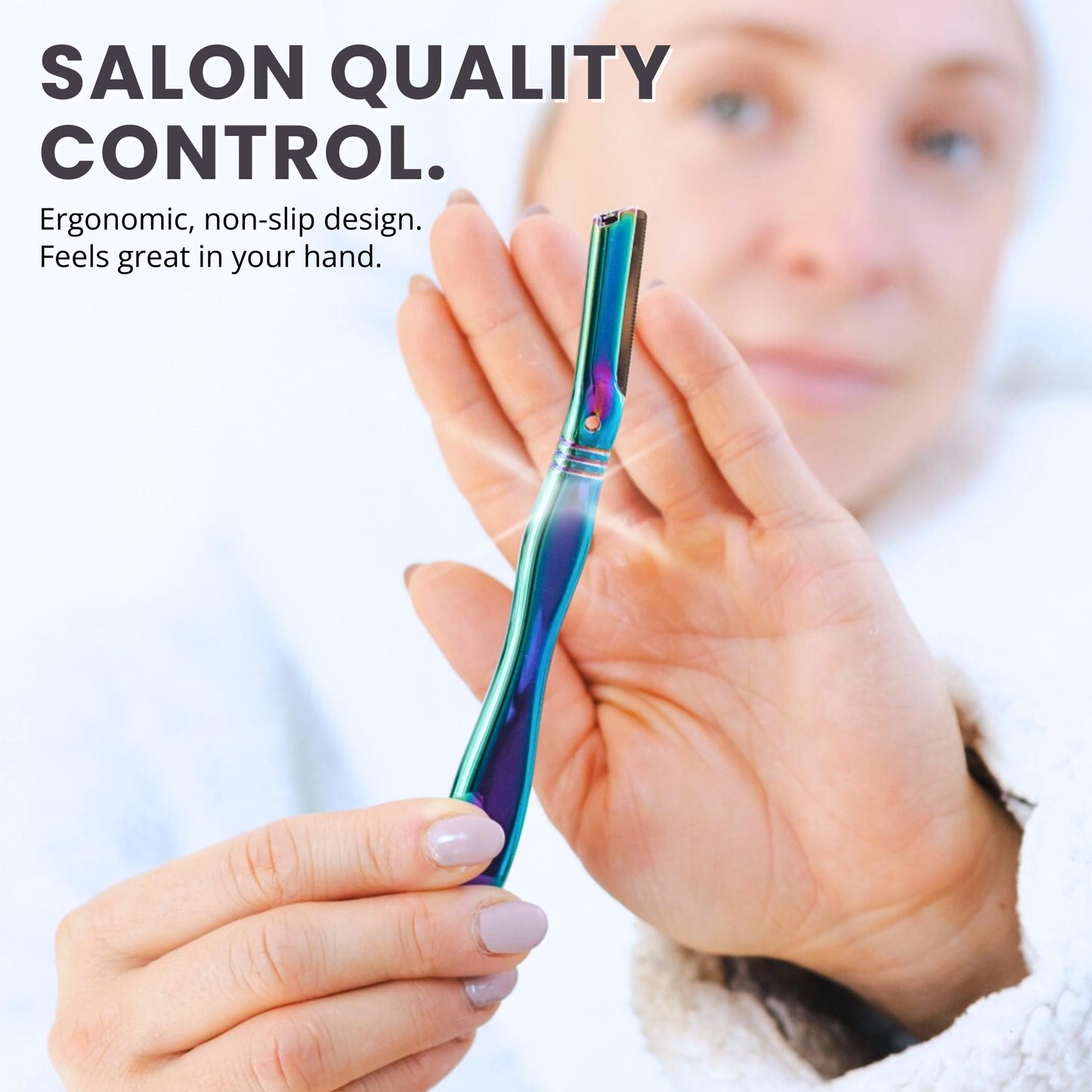 Jungle Culture Dermaplaning Tool - Facial Razor for Women with 5 Refill Blades - Reusable Eyebrow Shaper & Exfoliator - Rainbow Beauty and Personal Care Jungle Culture
