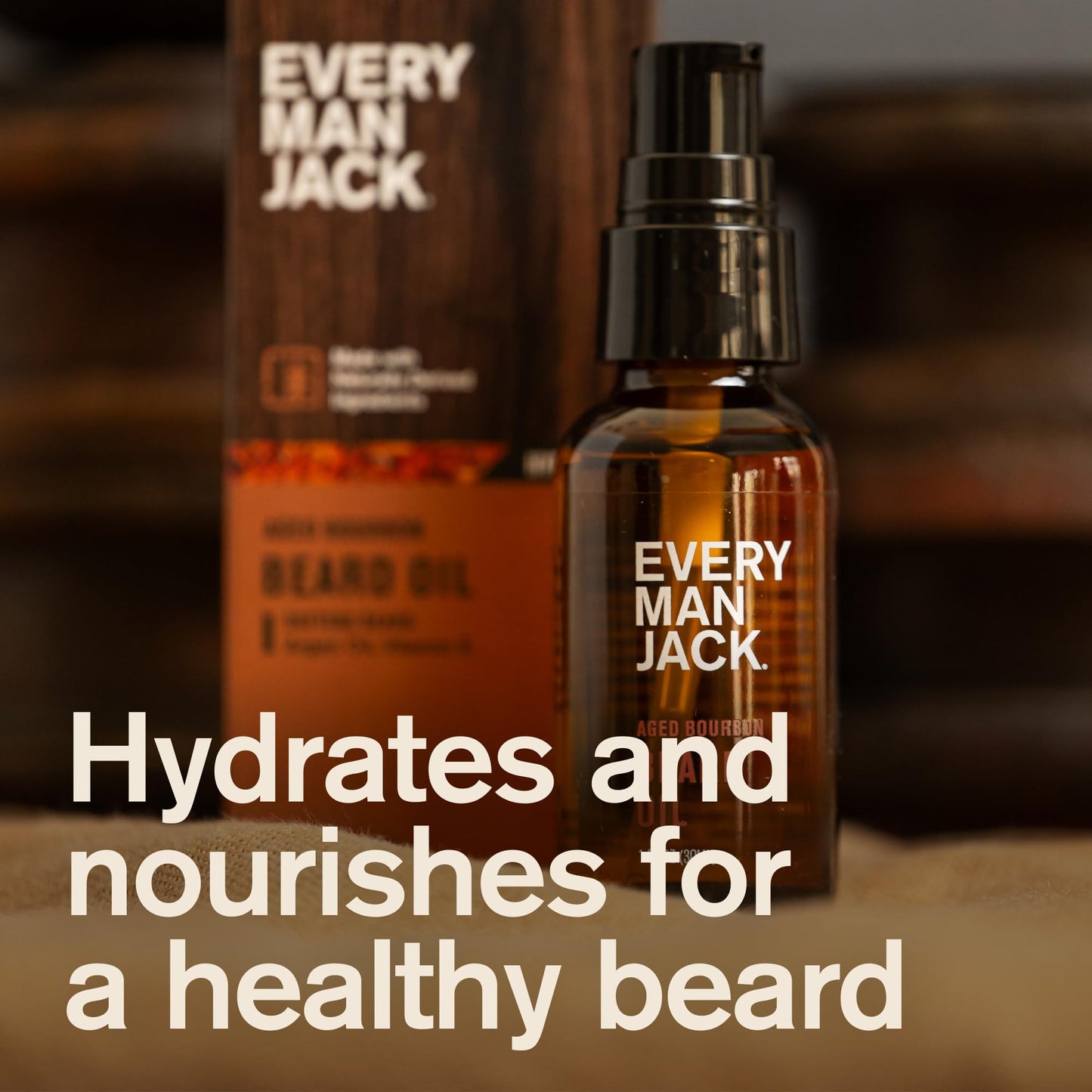 Every Man Jack Men's Beard Oil - Aged Bourbon Fragrance - Deeply Moisturizes and Softens Your Beard and Adds a Natural Shine - Naturally Derived Beauty and Personal Care Every Man Jack
