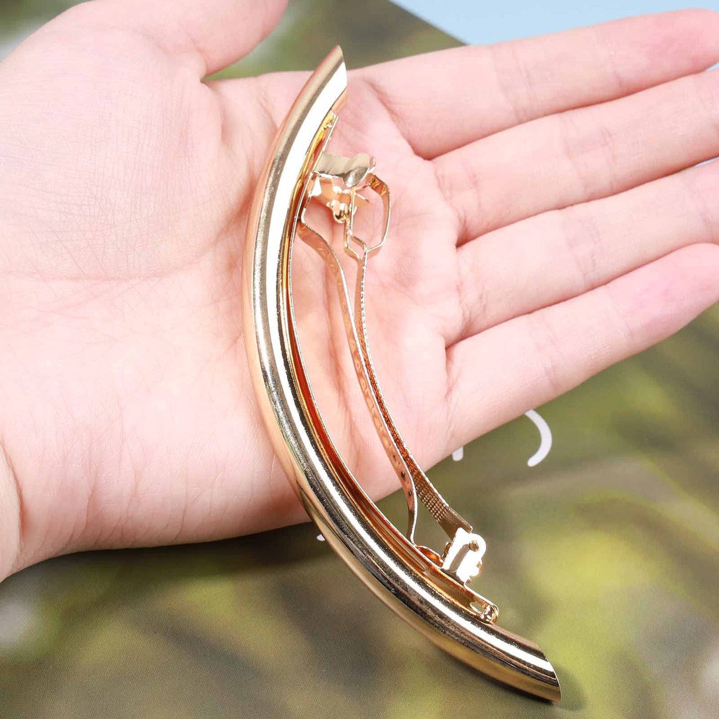 Yheakne Gold Minimal Metal Hair Barrette Clips - Decorative Tube Bar Hair Accessories for Women and Girls Beauty & Personal Care Yheakne