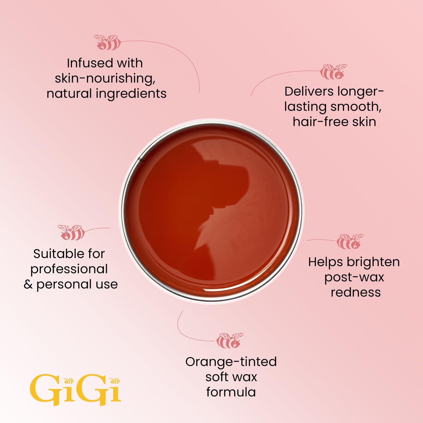 Gigi Neon Soft Wax, Papaya - Hair Removal Wax for Sensitive Skin & Body, Salon & At-Home Waxing for Women, 14 Oz Beauty and Personal Care GIGI