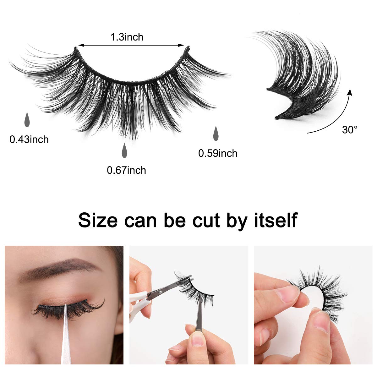 DYSILK Eyelashes Natural Look - 8 Pairs 5D Lashes 17mm - Mink Eyelashes Fluffy Lashes Pack Cat Eye Soft Reusable Beauty & Personal Care DYSILK
