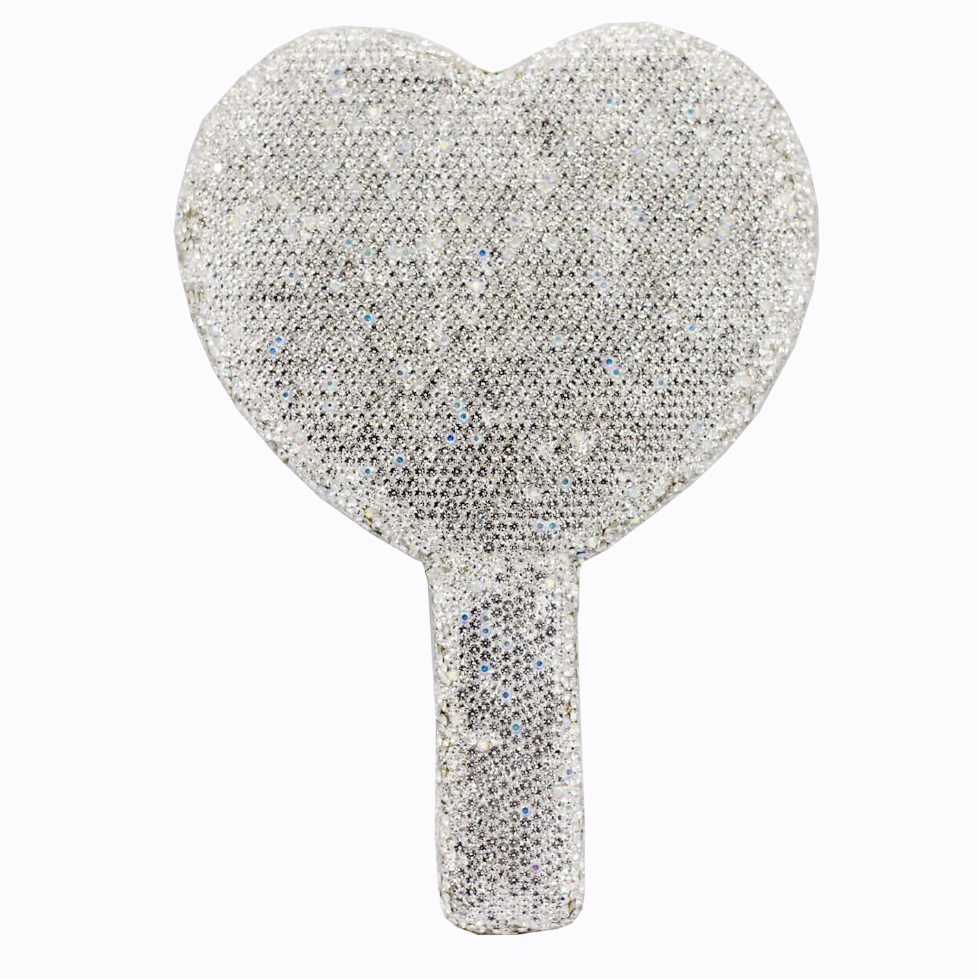 Bestbling Bling Rhinestone Heart Handheld Mirror - Portable & Dazzling Makeup Mirror for On-The-Go Touch-ups (Plastic White) Beauty & Personal Care Bestbling
