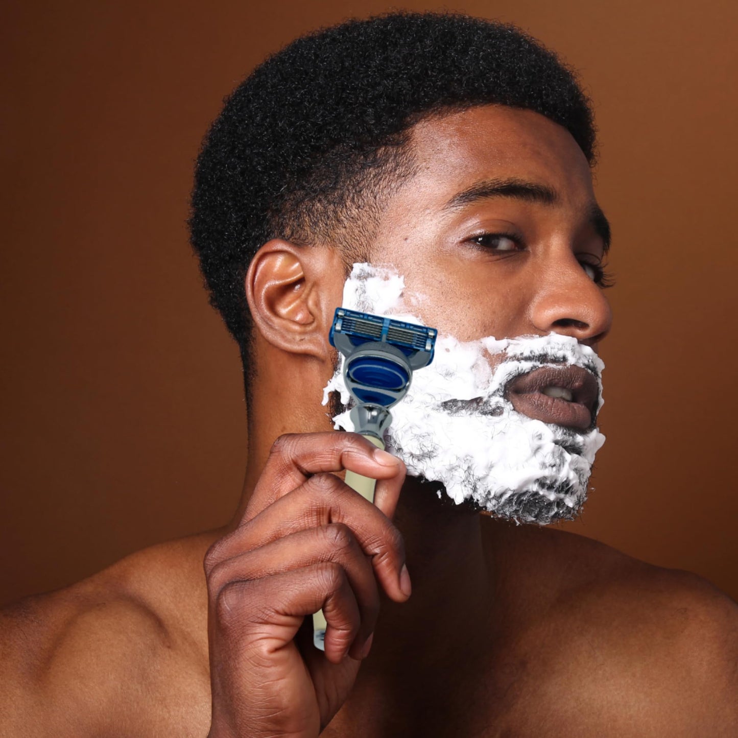 GENTS Fusion Compatible Razor Handle - Faux Ivory with Chrome Tip - 5 Blade Cartridge System - Men’s Shaving Handle Beauty and Personal Care G.B.S