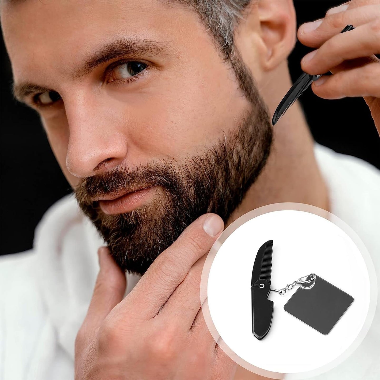Folding Beard Comb With Mustache Comb Smooth Hair Comb Mens Small Pocket Comb For Men Beauty and Personal Care Vdaxvme