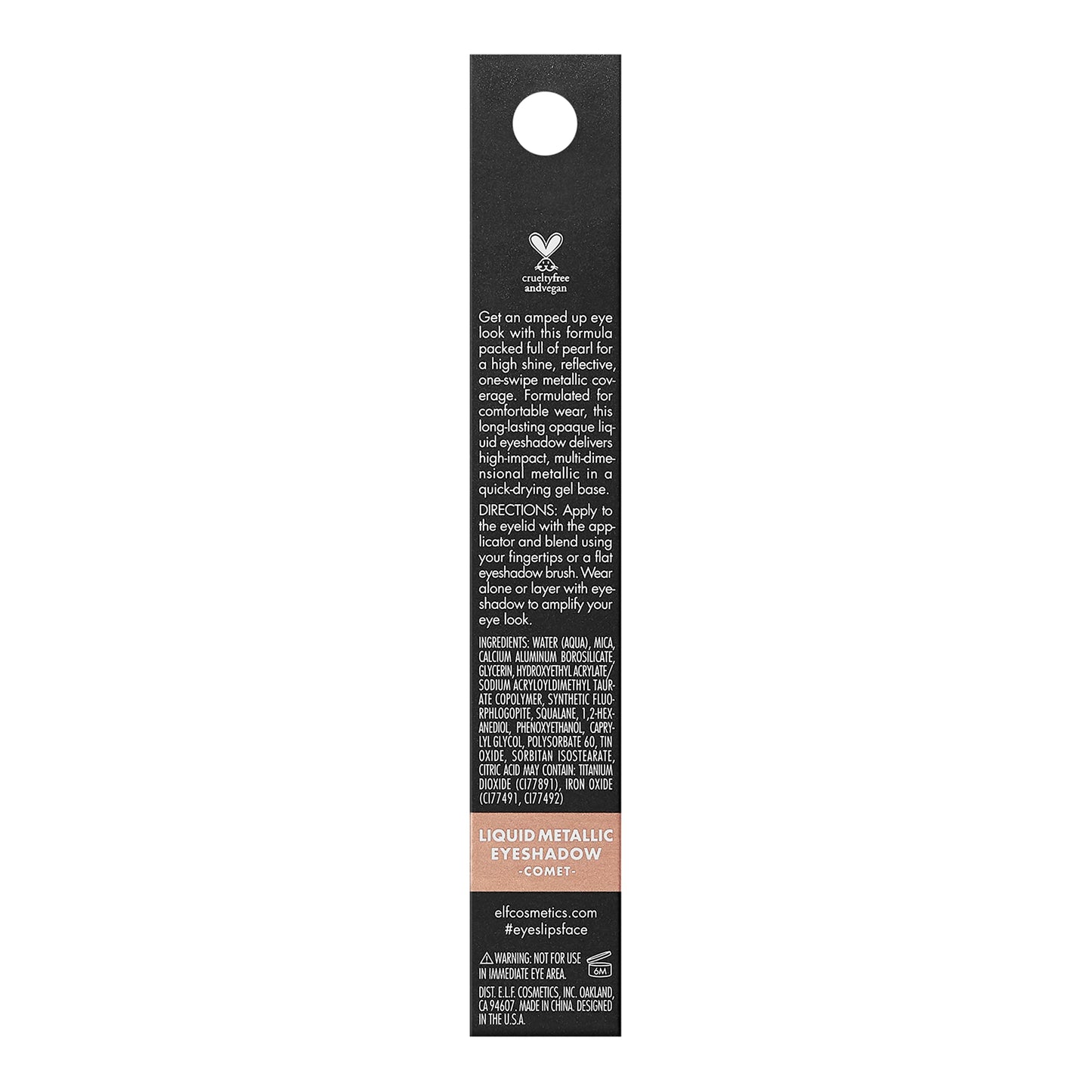 e.l.f. Liquid Metallic Eyeshadow, Quick-Drying, Long-Lasting, Gel-Based Formula For One-Swipe Pigmented Coverage, Vegan & Cruelty-Free, Comet Beauty and Personal Care e.l.f.
