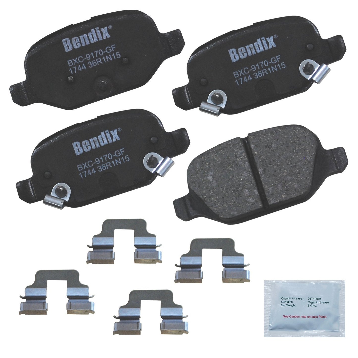 Bendix Premium Copper Free CFC1744 Ceramic Brake Pad (with Installation Hardware Rear) Beauty & Personal Care Bendix