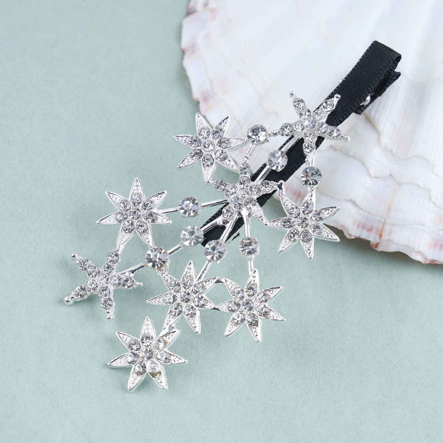 Yheakne Crystal Rhinestone Bling Hair Accessories: Decorative Star Barrette, Hair Pin, and Headpiece for Women and Girls (Silver) Beauty & Personal Care Yheakne