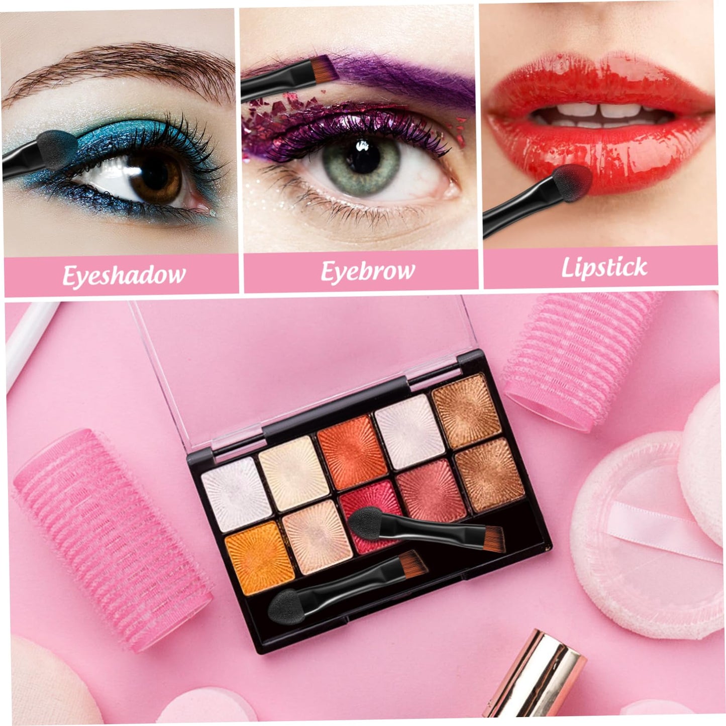 Lurrose Double Sided Eye Shadow Sponge Applicator Eye Brow Make Up Brush Portable Makeup Tool 20pcs (Black) Beauty & Personal Care Lurrose