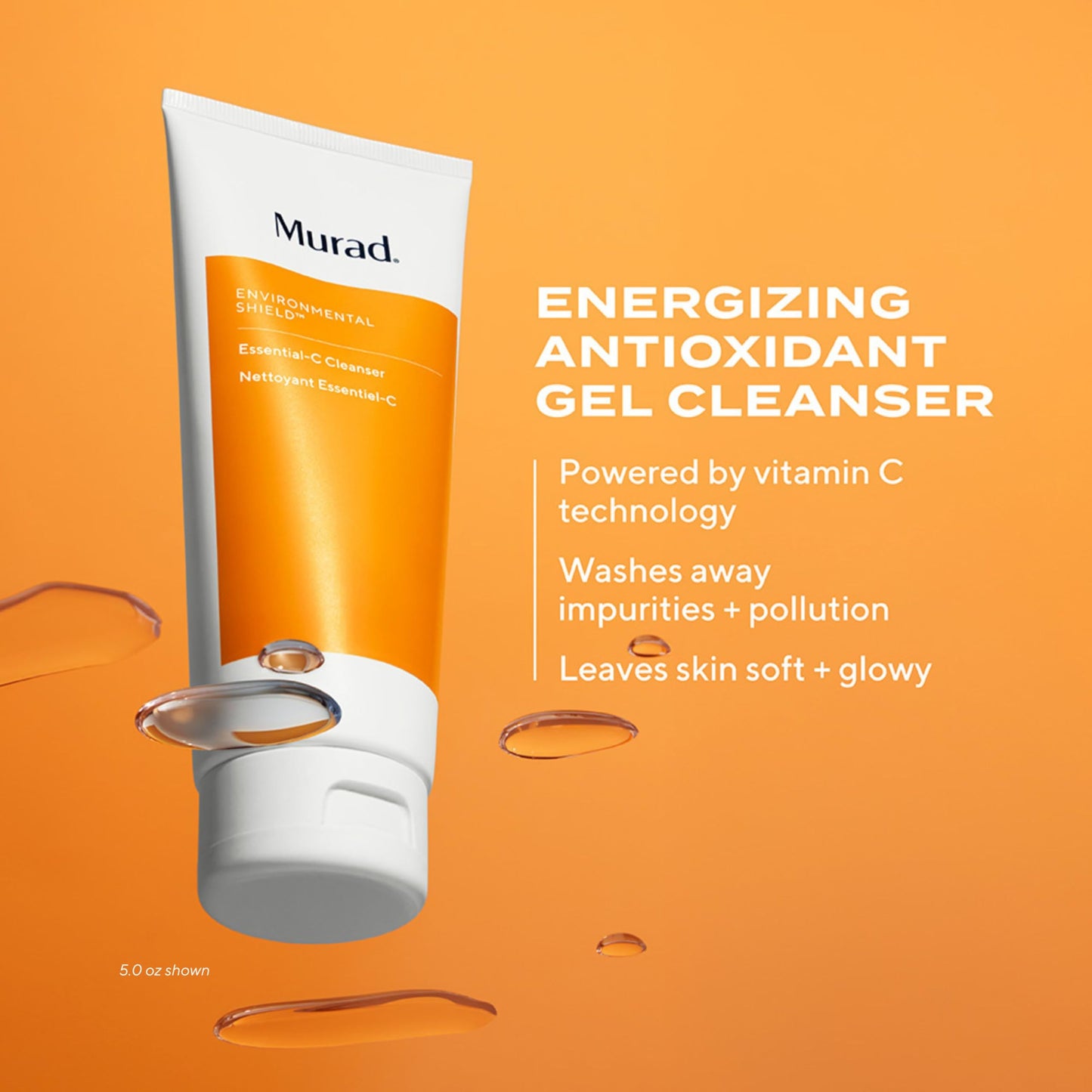 Murad Essential-C Facial Cleanser - Foaming Gel Face Wash- Vitamin C & Antioxidant Rich Treatment Backed by Science, 16.9 Fl Oz Beauty & Personal Care Murad