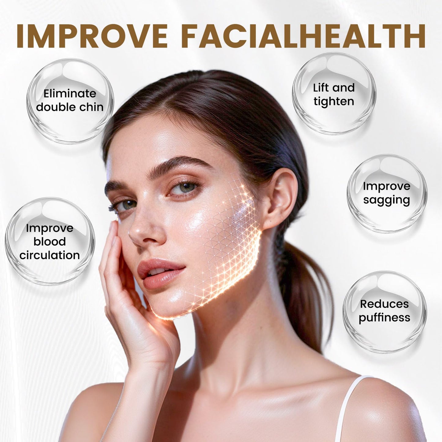 Lymphatic Drainage Massager Face Brush, Lymphatic Contour Face Brush to Sculpt Jawline & Reduce Puffiness Double Chin Reducer, Improves Skin Glow Beauty & Personal Care Sutrtcosg
