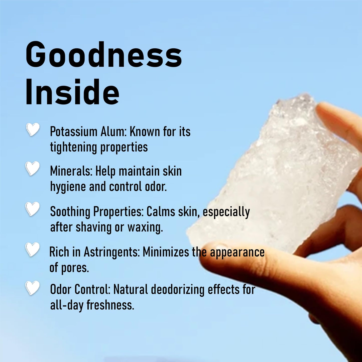 minature Potassium Alum Stone 500g - Phitkari Block - Pure Fitkari for Post Shave Care - Skin Care & Multiple Uses - Natural Deodorant Beauty and Personal Care minature