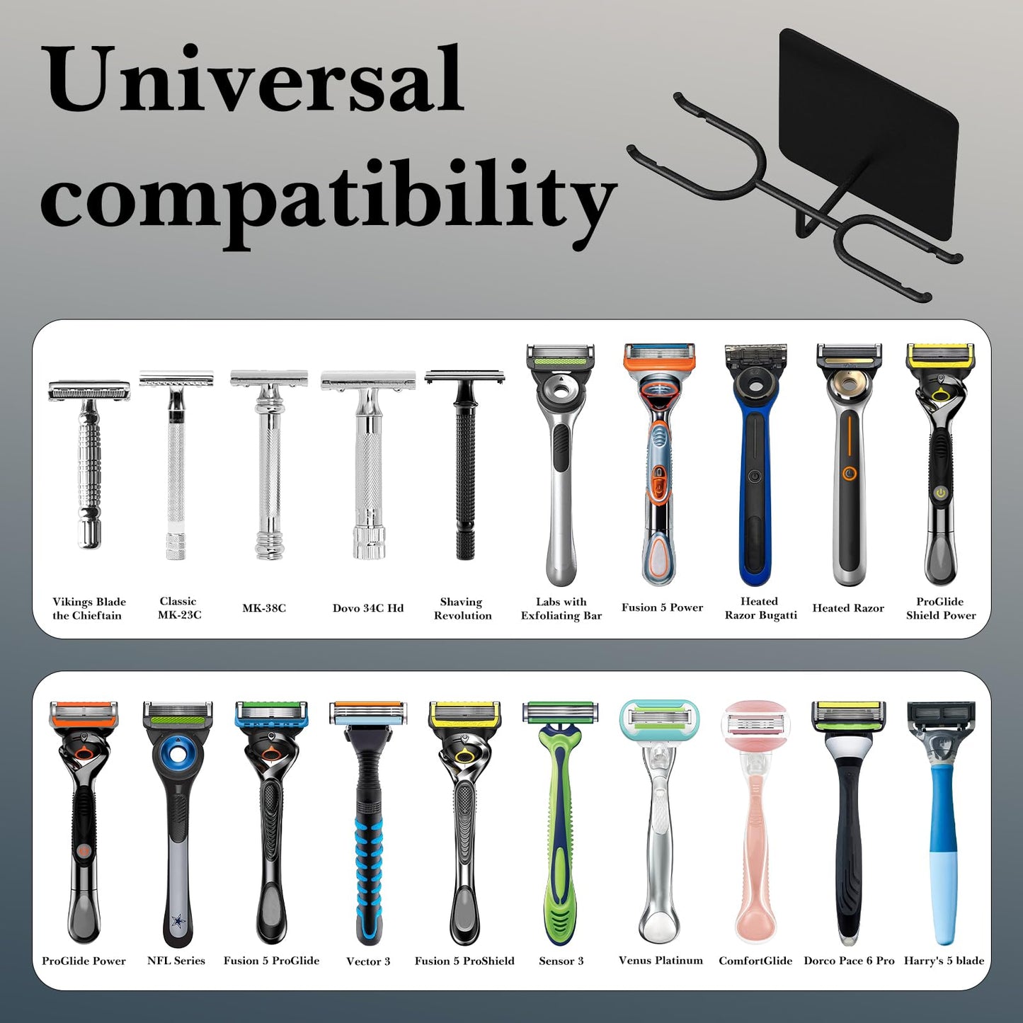 Linkidea Shower Razor Holder Wall Mount, Self Adhesive Stainless Steel Razor Hook, No Drill Bathroom Razor Hanger, Compatible with Gillette Fusion 5 Beauty and Personal Care Linkidea