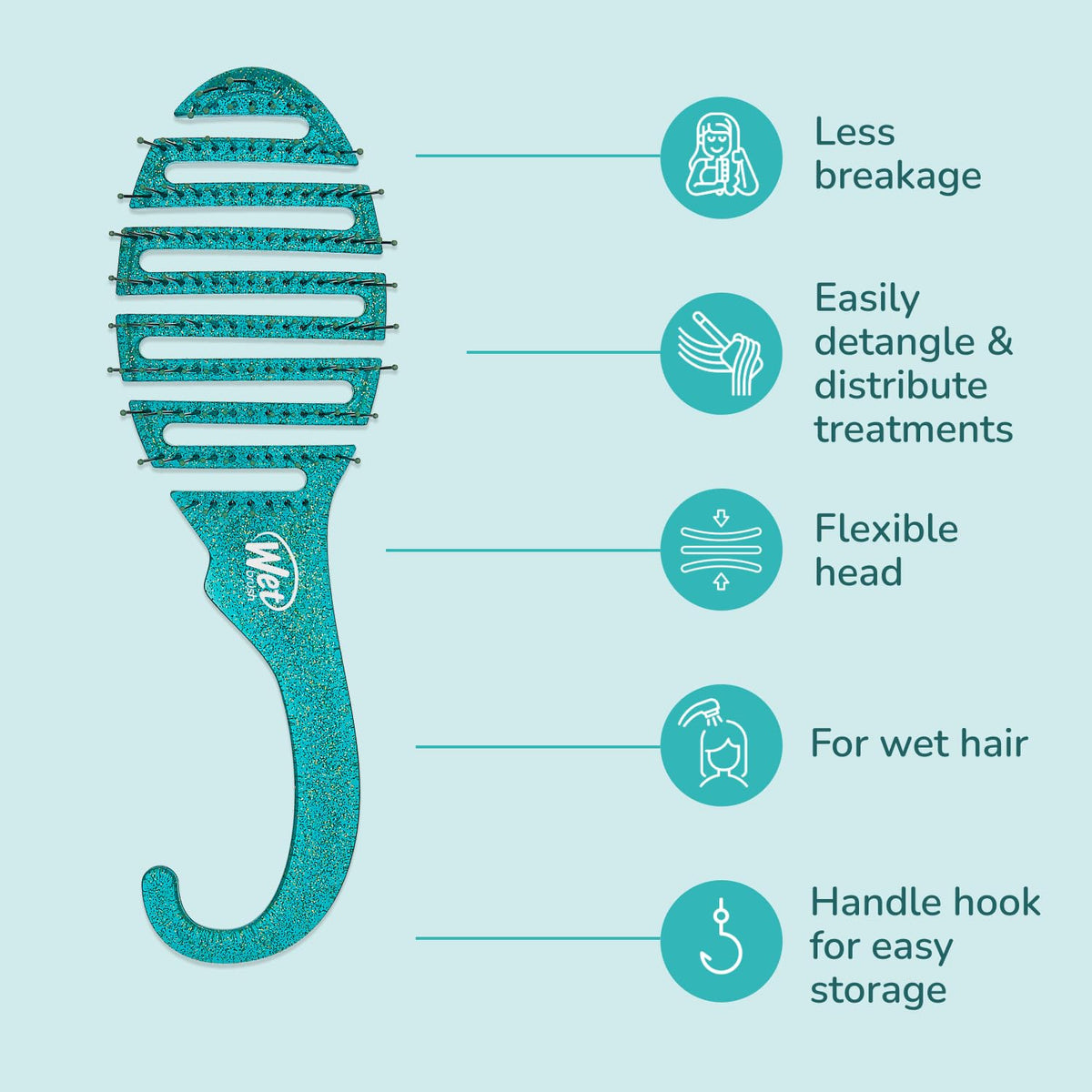 Wet Brush Shower Hair Brush Detangler - Exclusive Ultra-soft IntelliFlex Bristles - Minimizes Pain And Protects Against Split Ends & Breakage - Comb Beauty & Personal Care Wet Brush