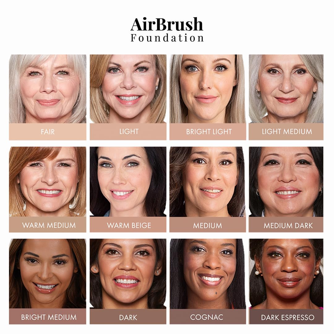 MagicMinerals AirBrush Foundation by Jerome Alexander – 2pc Set with Airbrush Foundation and Kabuki Brush - Spray Makeup with Anti-aging Ingredients Beauty & Personal Care Jerome Alexander