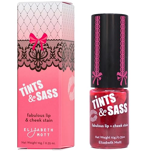 Elizabeth Mott Tints & Sass Lip and Cheek Stain - Long-Lasting Rosy Pink Tint for Lips & Cheeks, Natural Buildable Color, Smudge-Proof, Lightweight Beauty & Personal Care Elizabeth Mott