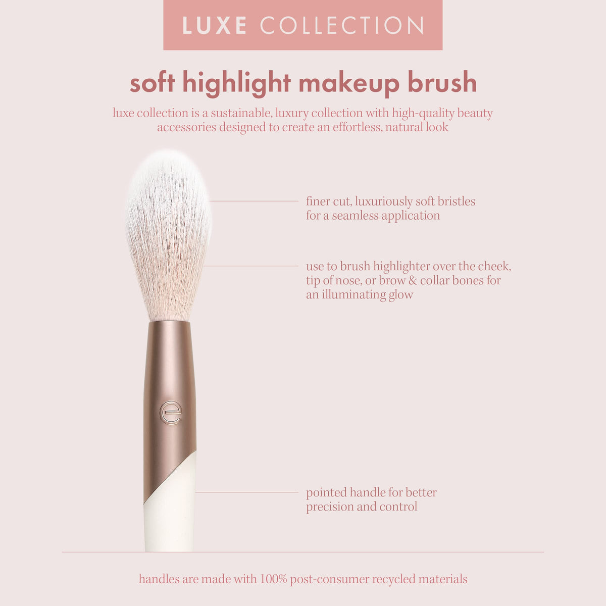 EcoTools Luxe Soft Highlighter Face Powder Brush, 1 Count