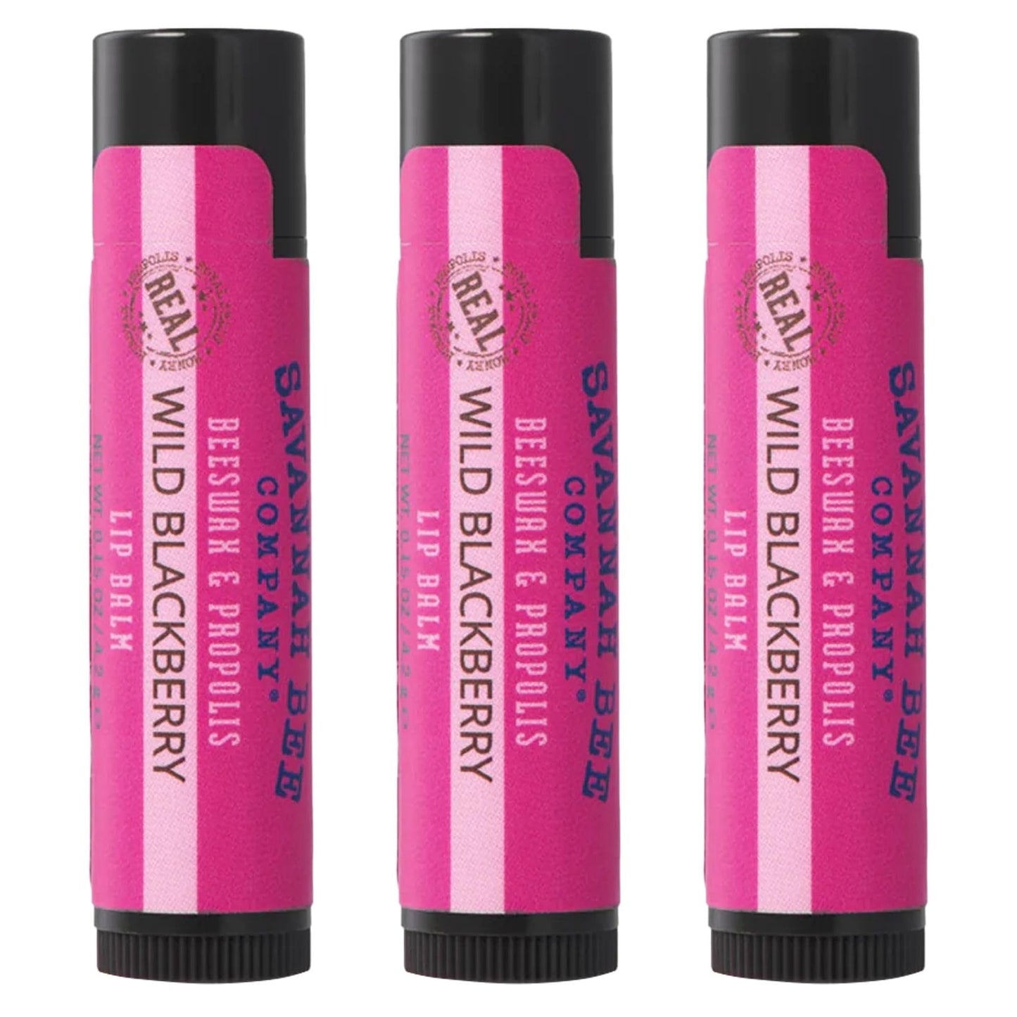 Savannah Bee Company Lip Balm - Silky Smooth Natural Balm (Wild Blackberry 3 pack) Beauty and Personal Care Savannah Bee Company