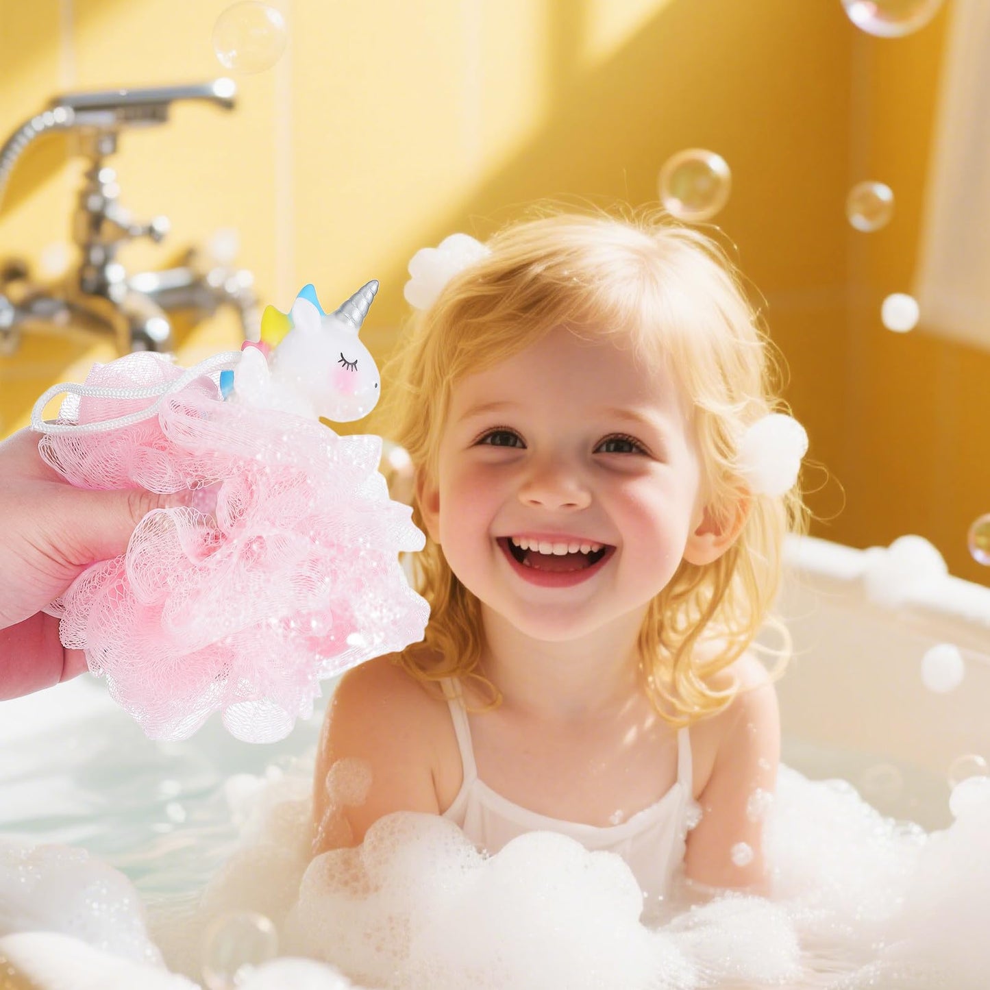 WRITWAA Shower Loofah 2 Pack Unicorn Kids Bath Sponge Body Scrubber Bathing Ball Loofah Sponge for Kids Girls Boys Bathing Use Beauty and Personal Care WRITWAA
