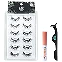 AOA Studio 6 Pairs Alexis Natural Handmade False Eyelashes with Glue and Tweezer Lash Kit Natural Volume Reusable Fake Eyelashes 100 Percent Handmade Beauty & Personal Care AOA STUDIO