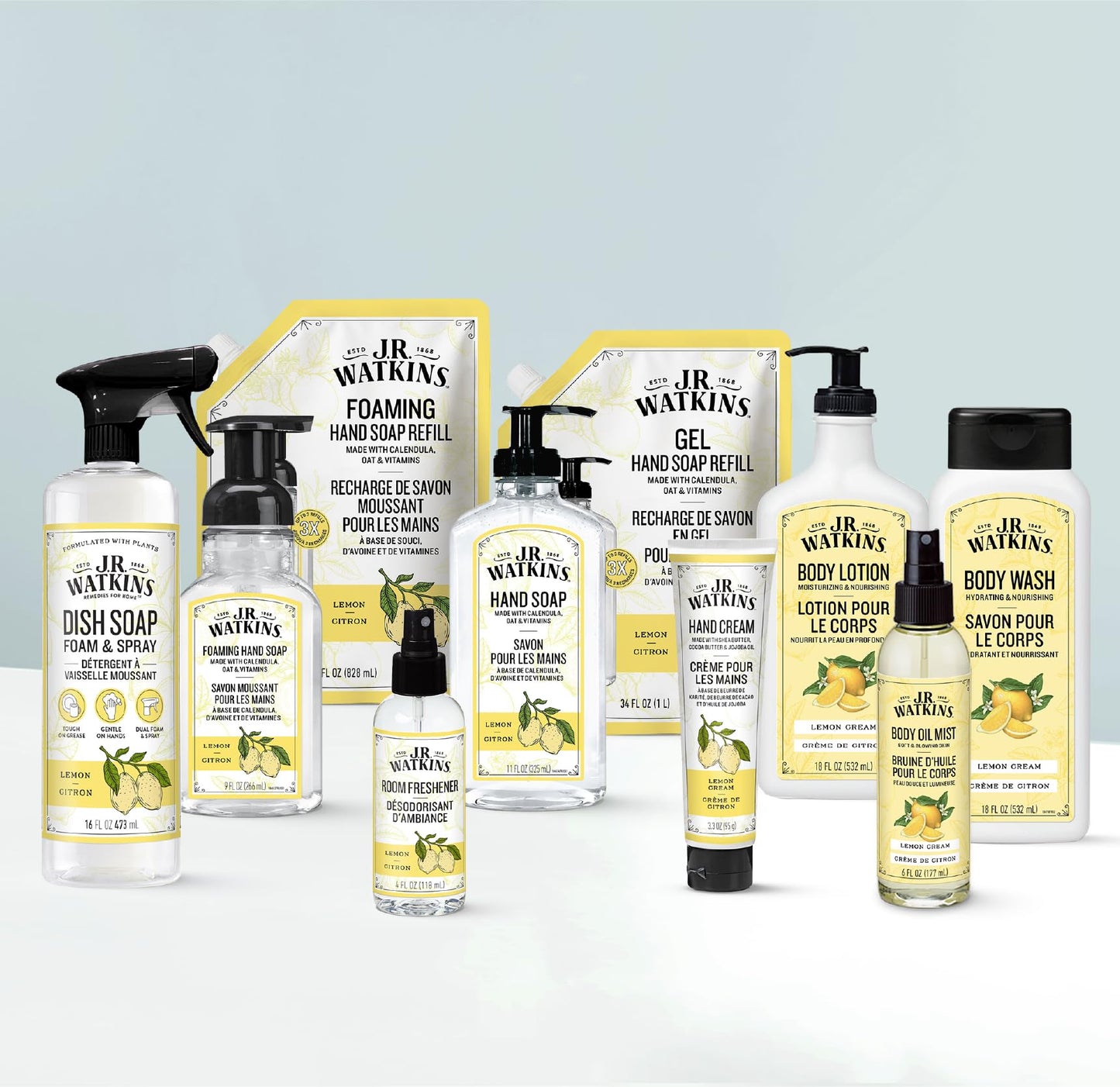 J.R. Watkins Gel Hand Soap Refill, Moisturizing Hand Wash, Formulated with Plant-Based Cleansers, Alcohol-Free, Cruelty-Free, Lemon, 34 Fl Oz, 2 Pack Beauty and Personal Care J.R. Watkins