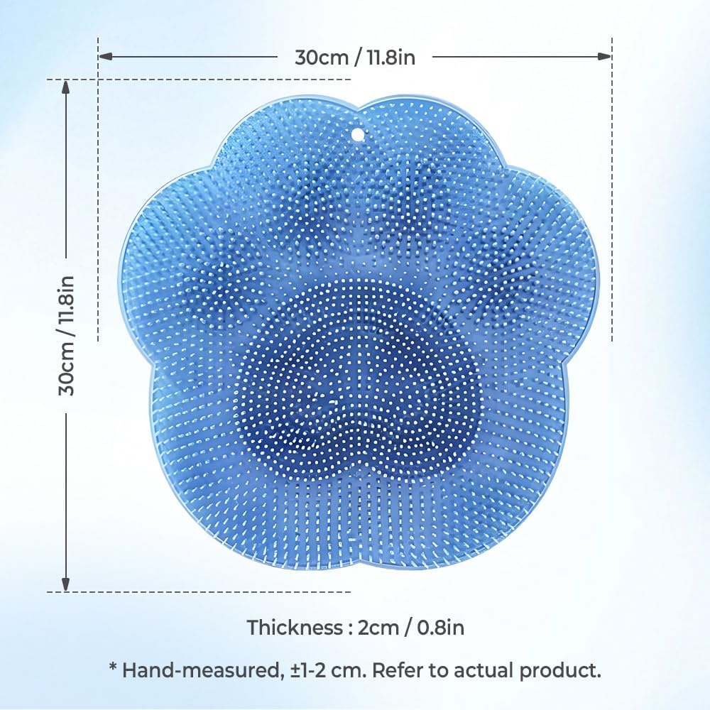 2 PC Silicone Body Scrubber Set,Foot Scrubber in Shower and Hand Held Silicone Face/Body Scrubber,Soft Wash Mitt,Shower Foot Scrubber Mat,Deep Beauty and Personal Care LMMYUN