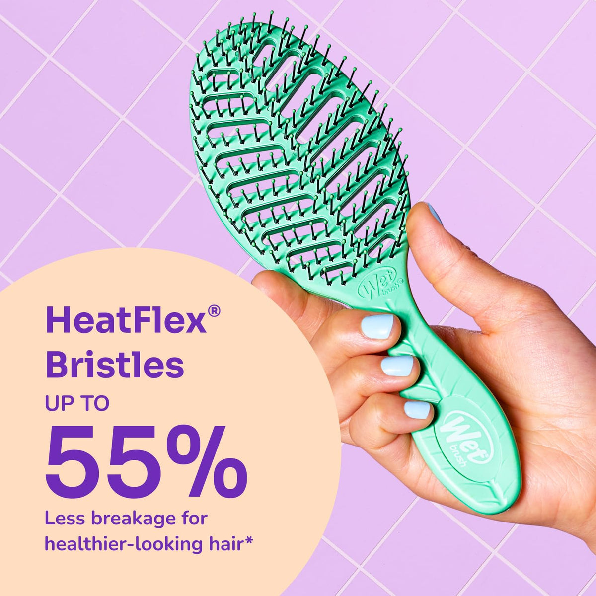 Wet Brush Go Green Speed Dry Hair Brush, Purple - Vented Design & Ultra Soft HeatFlex Bristles - Ergonomic Handle Manages Tangle & Uncontrollable Hair