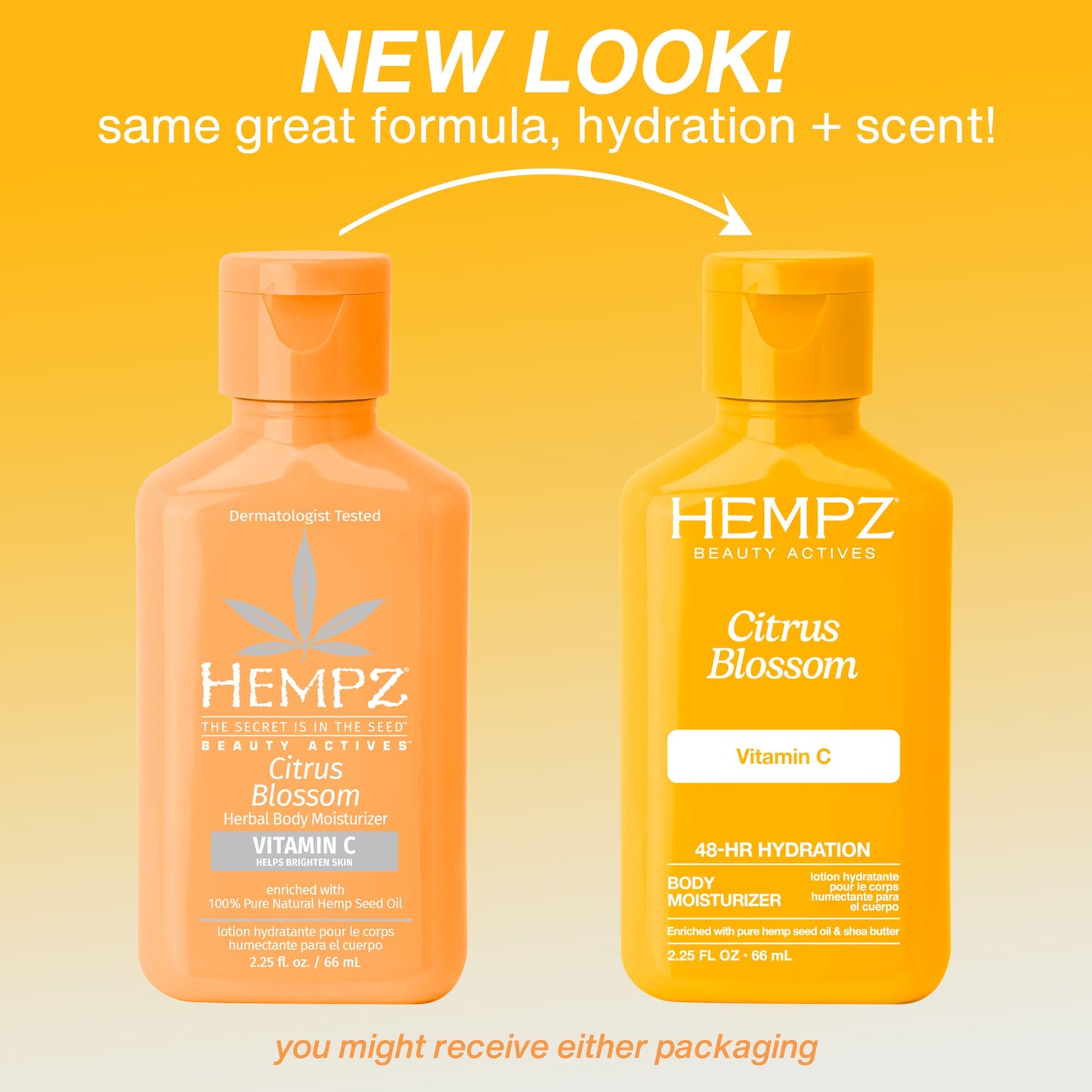 Hempz Body Lotion - Citrus Blossom Limited Edition Mini Daily Moisturizing Cream, Shea Butter, Aloe, Body Moisturizer - Skin Care Products, All Beauty & Personal Care Hempz
