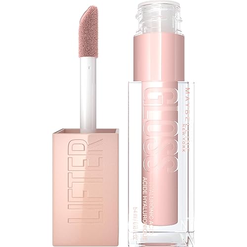 Maybelline Lifter Gloss, Hydrating Lip Gloss with Hyaluronic Acid, Ice, Pink Neutral, 0.18 Ounce Beauty & Personal Care MAYBELLINE