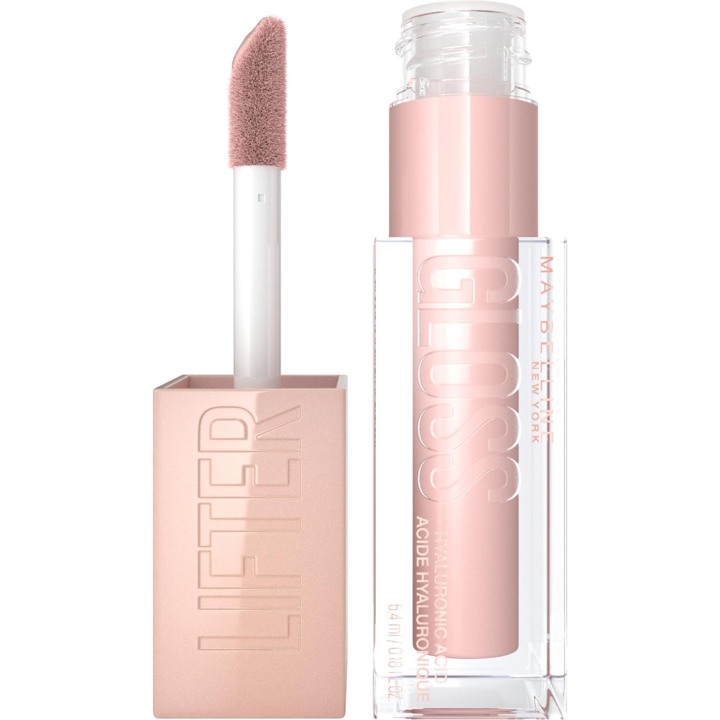 Maybelline Lifter Gloss, Hydrating Lip Gloss with Hyaluronic Acid, Ice, Pink Neutral, 0.18 Ounce Beauty & Personal Care MAYBELLINE