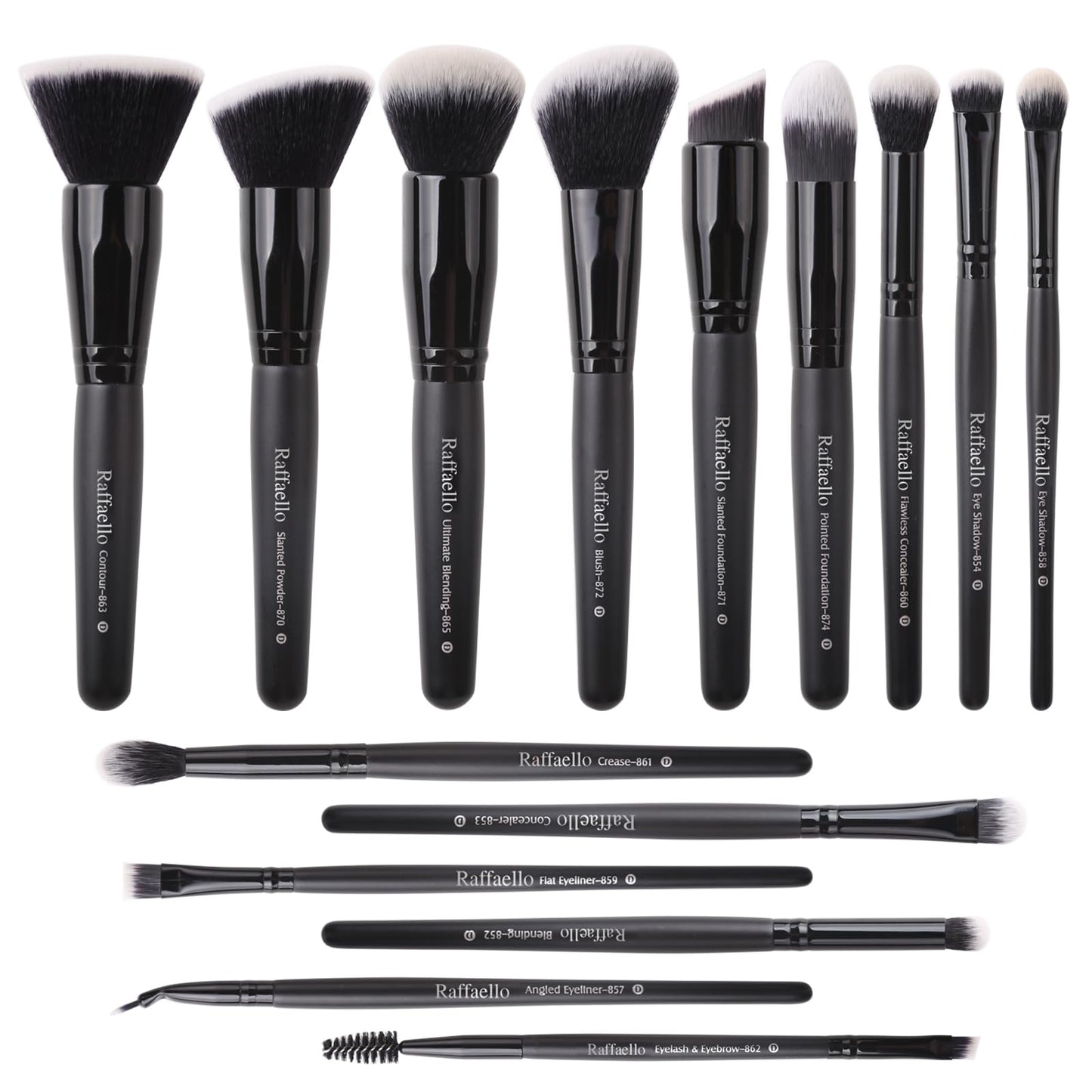 Raffaello Makeup Brushes 15Pcs Makeup Brush Set Premium Synthetic Powder Foundation Contour Blush Concealer Eye Shadow Blending Liner Make Up Brush Beauty & Personal Care Raffaello