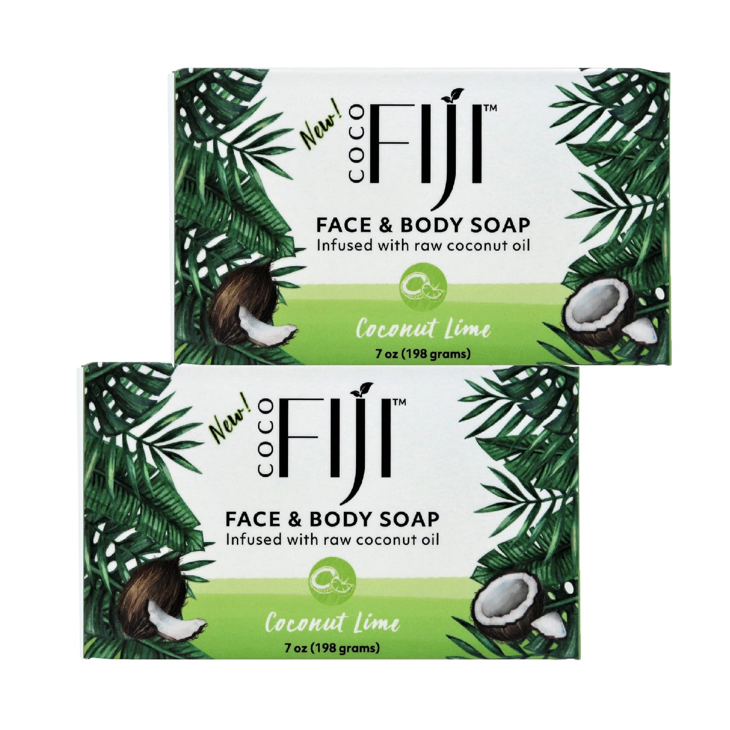 Coco Fiji Soap Bar for Face and Body Infused With Organic Coconut Oil, Coconut Lime, Essential Oil, Natural Soap for Moisturizing & Pore Purifying Beauty & Personal Care Organic Fiji