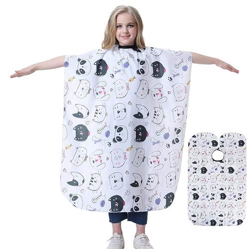 TILYIALA Kids Hair Cutting Cape,Kids Barber Cape Salon Capes for Hair Stylist Haircut Hairdresser Cape Barber Supplies (White Animals) Beauty & Personal Care TILYIALA