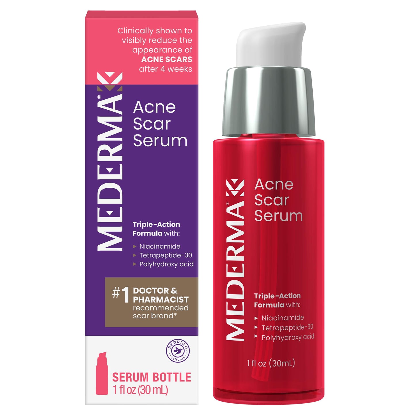 Mederma Acne Scar Serum Triple-Action Formula with Niacinamide, Tetrapeptide-30, and Polyhydroxy acid Clinically Shown to Lighten Acne Scars, 1 Fl Beauty & Personal Care Mederma