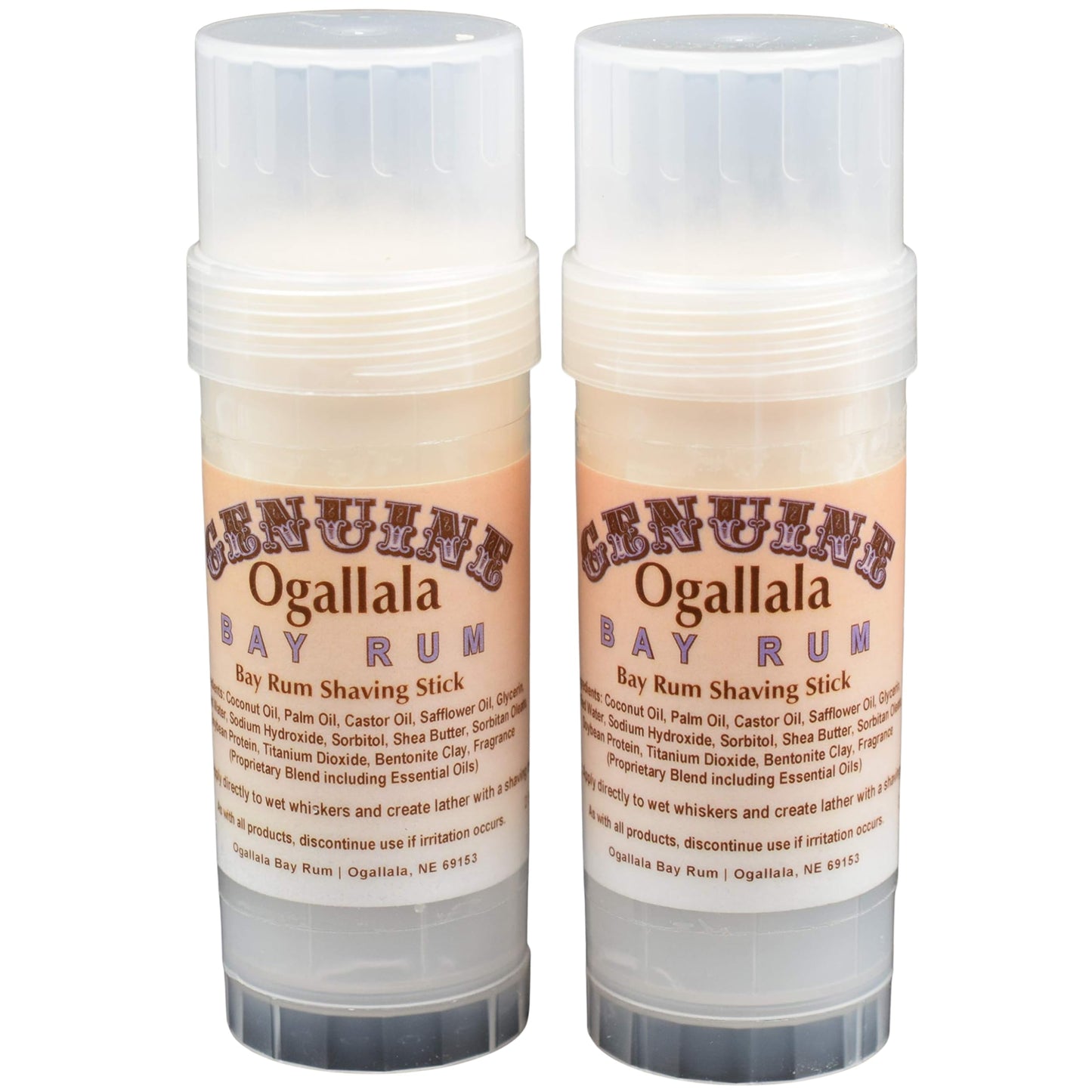 Two (2) Genuine Ogallala Bay Rum Bay, Regular scent rum shaving sticks. This is a version of our popular Genuine Ogallala Bay Rum Shaving Soap in Beauty and Personal Care Ogallala Bay Rum
