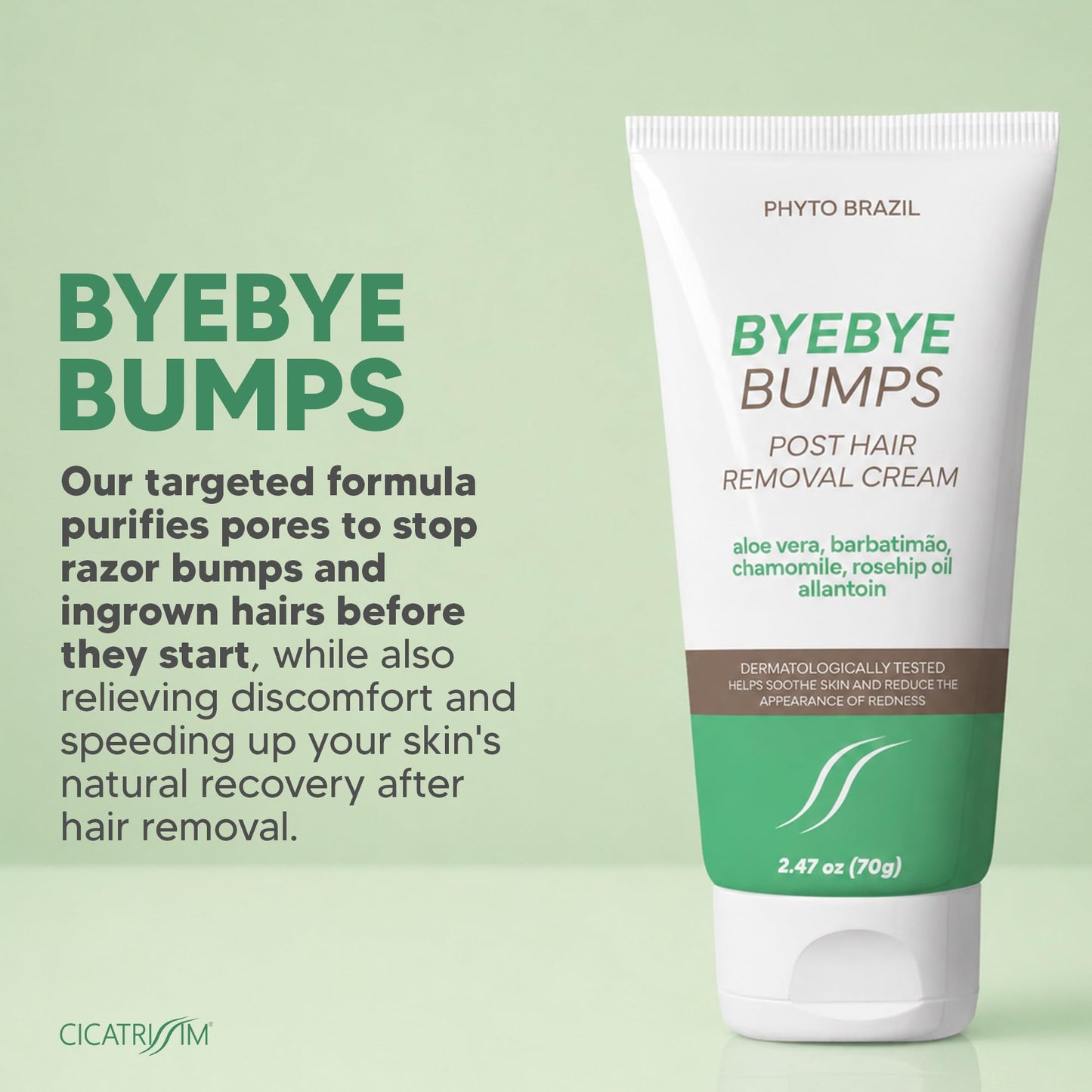 Bye Bye Bumps Body Lotion - Razor Bump and Ingrown Hair Appearance Solution - Post Shave Skin Smoothing Cream for Strawberry Legs - Fragrance Free 2.5 Beauty and Personal Care Cicatrissim